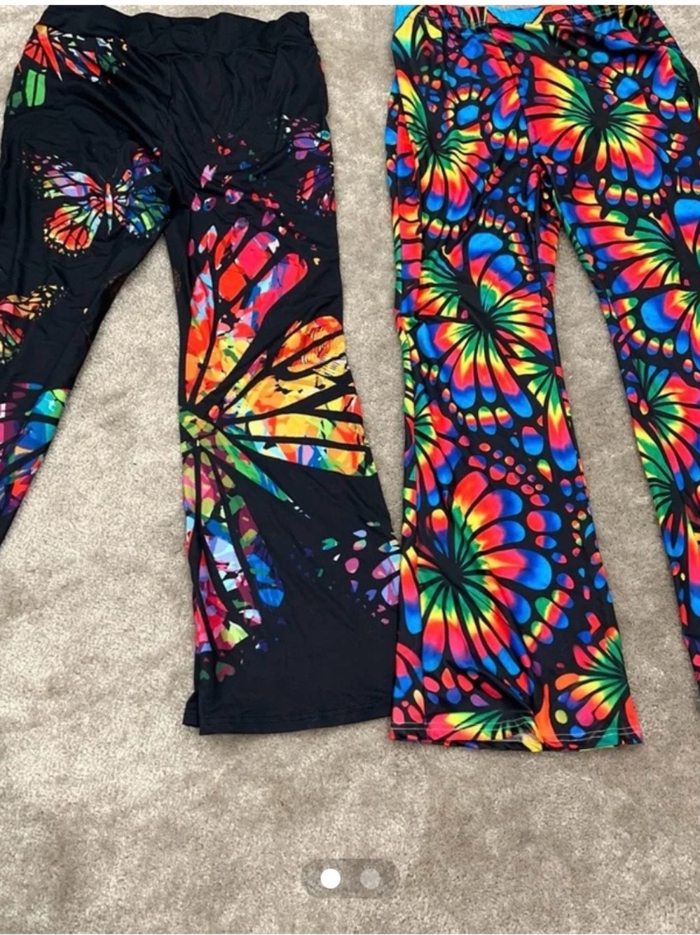 2 Pairs of Rainbow Flare Butterfly Yoga Pants